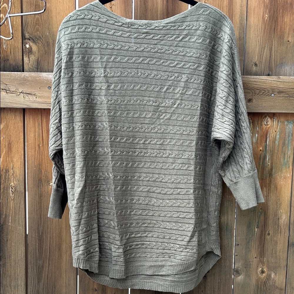 Olive Textured Women's Sweater - Picture 4 of 4